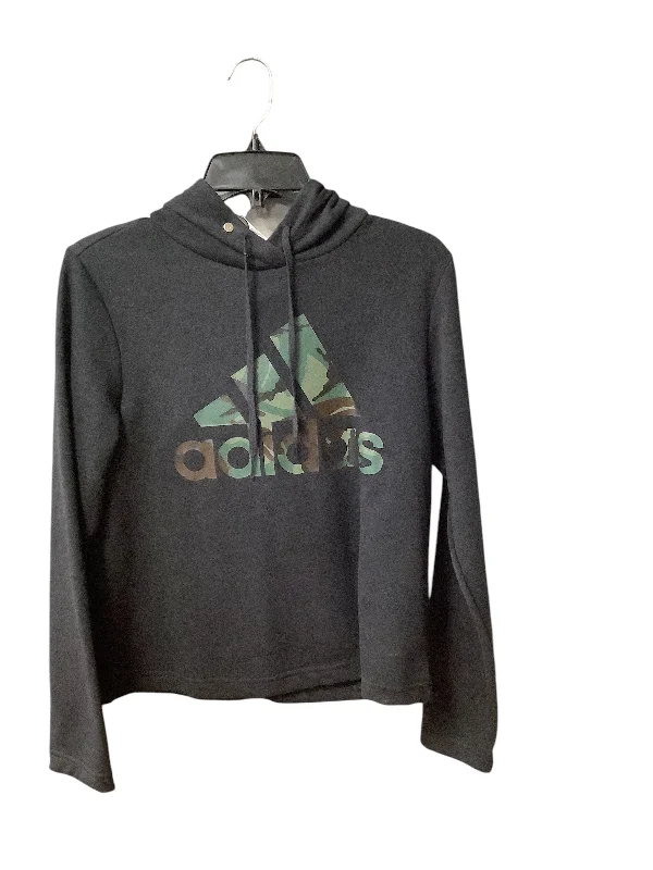 Sweatshirts in sapphire -Athletic Sweatshirt Hoodie By Adidas In Black, Size: S