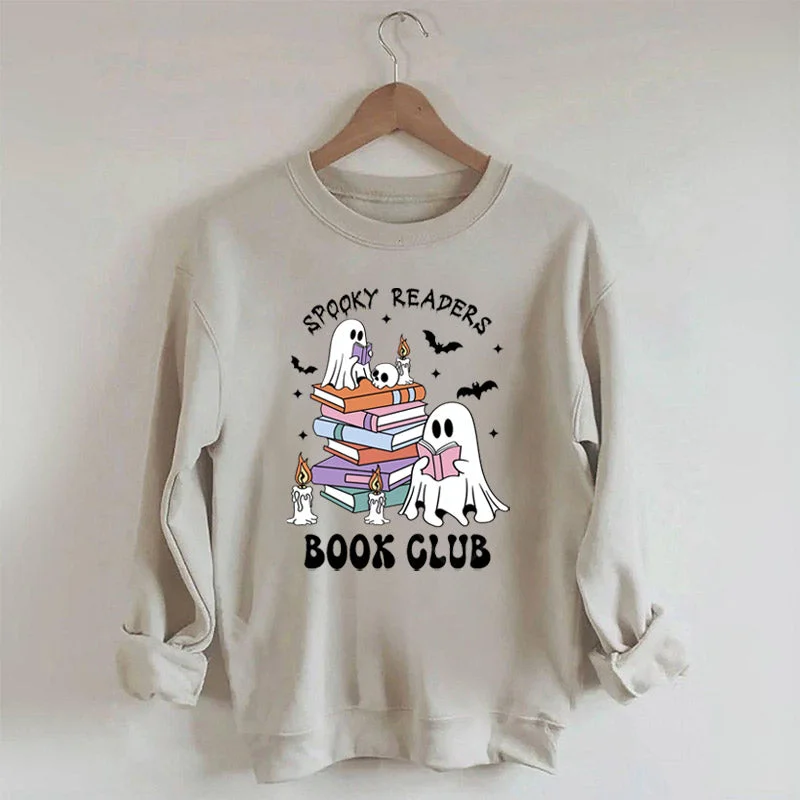 Sweatshirts for crisp days -Ghost Halloween Spooky Readers Sweatshirt