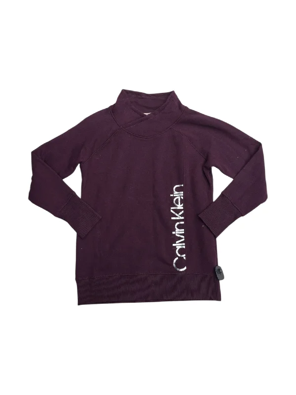 Sweatshirts in navy grey -Athletic Sweatshirt Collar By Calvin Klein Performance In Purple, Size: L