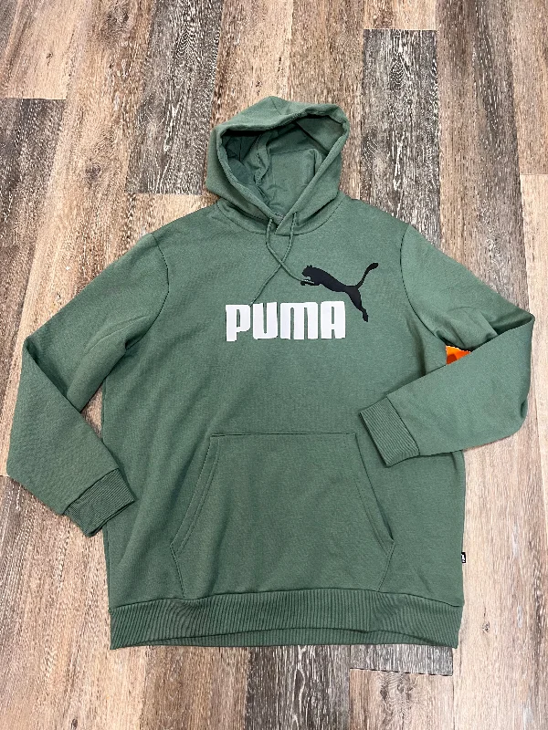 Sweatshirts in pale green -Athletic Sweatshirt Hoodie By Puma In Green, Size: Xl