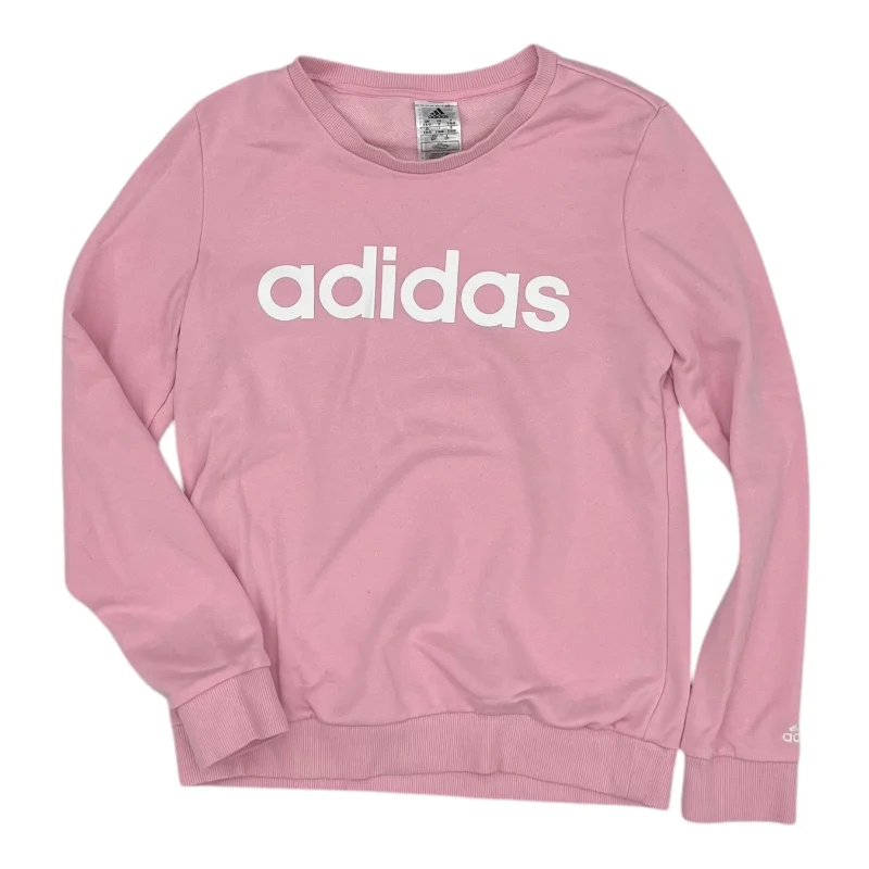 Sweatshirts for home office -Athletic Sweatshirt Crewneck By Adidas In Pink, Size:S