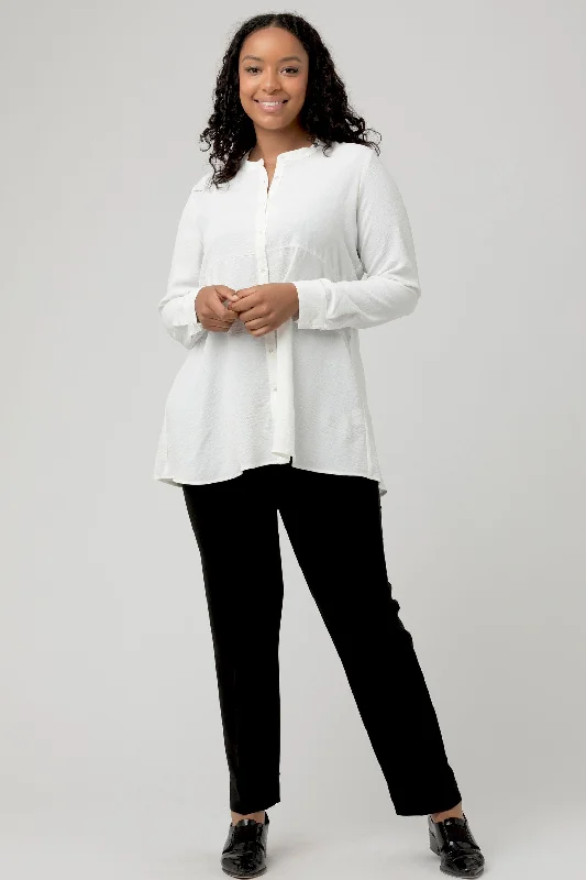 Blake Peplum Maternity Nursing Shirt White