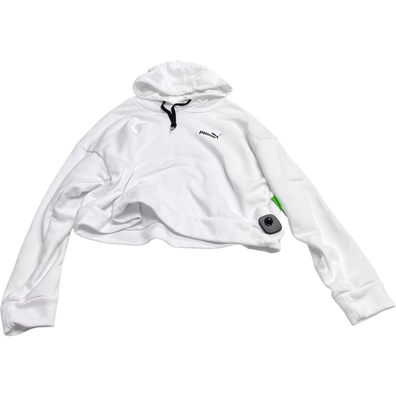 Sweatshirts for kids in green -Athletic Sweatshirt Hoodie By Puma In White, Size: L