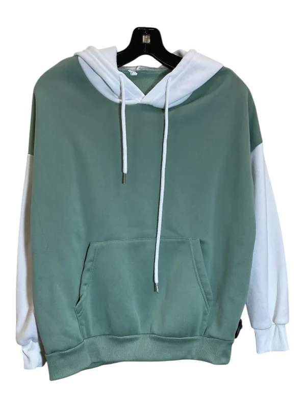 Sweatshirts for casual Fridays -Sweatshirt Hoodie By Clothes Mentor In Green & White, Size: S