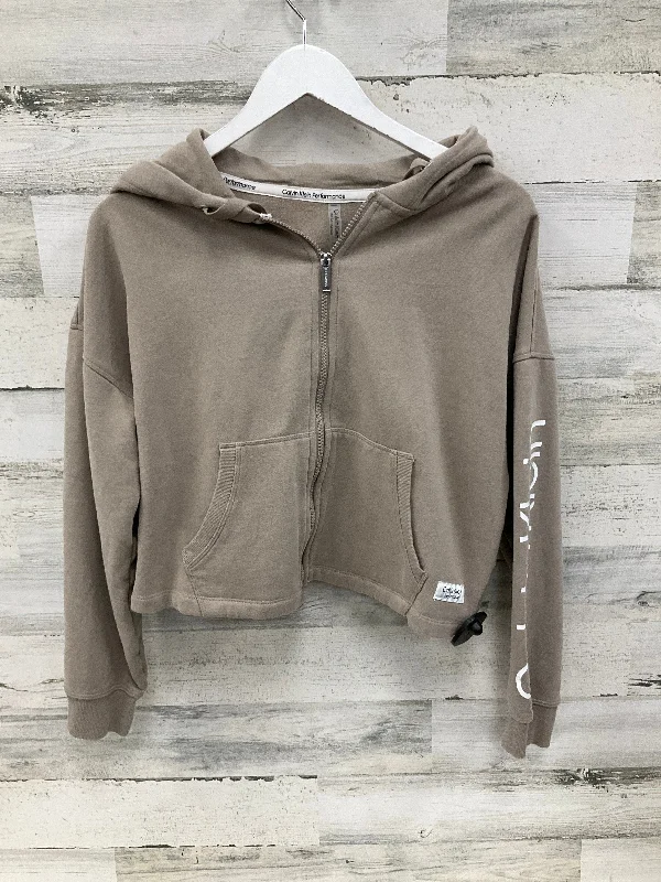 Sweatshirts for men in beige -Sweatshirt Hoodie By Calvin Klein In Beige, Size: M