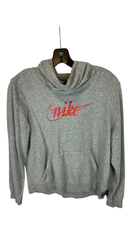 Sweatshirts with toggle closure -Sweatshirt Hoodie By Nike Apparel In Grey, Size: M