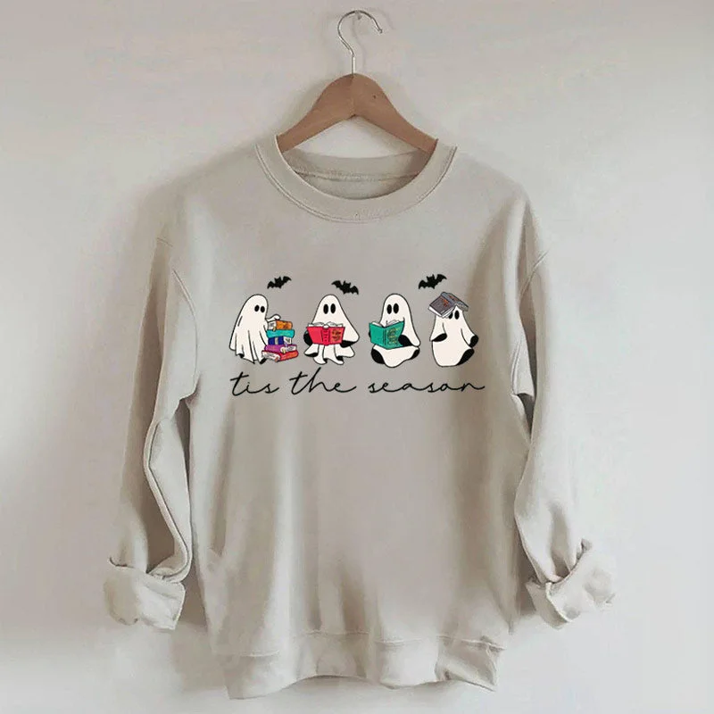 Sweatshirts for chilly weekends -Tis The Season Bookish Ghost Sweatshirt