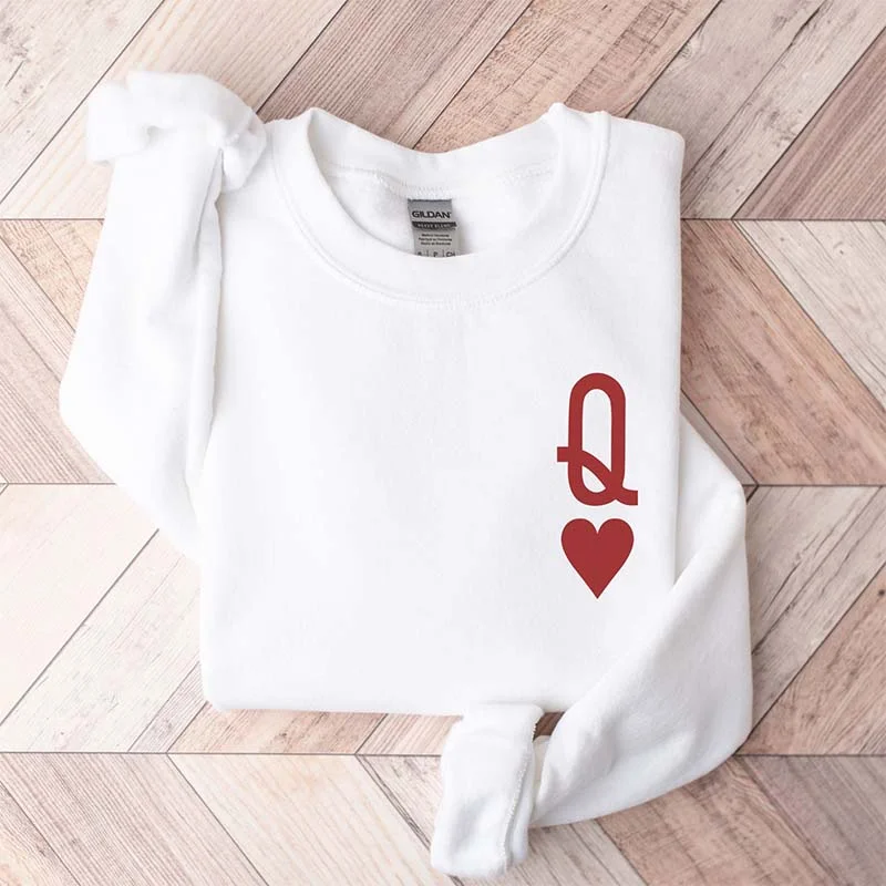 Sweatshirts in salmon -Red Queen of Hearts Sweatshirt