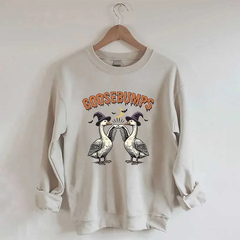 Sweatshirts with side vents -Goose Bumps Halloween Sweatshirt