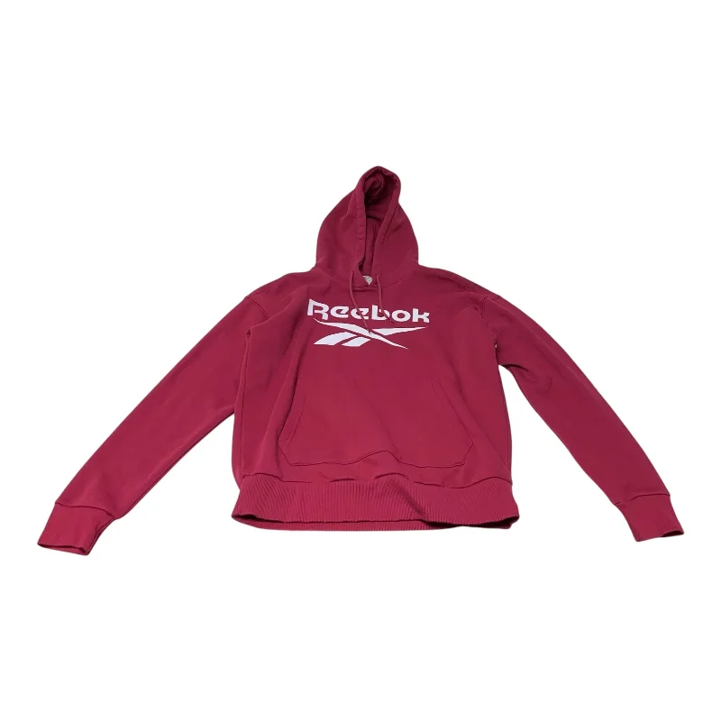 Sweatshirts for outdoor dining -Sweatshirt Hoodie By Reebok In Pink, Size: M