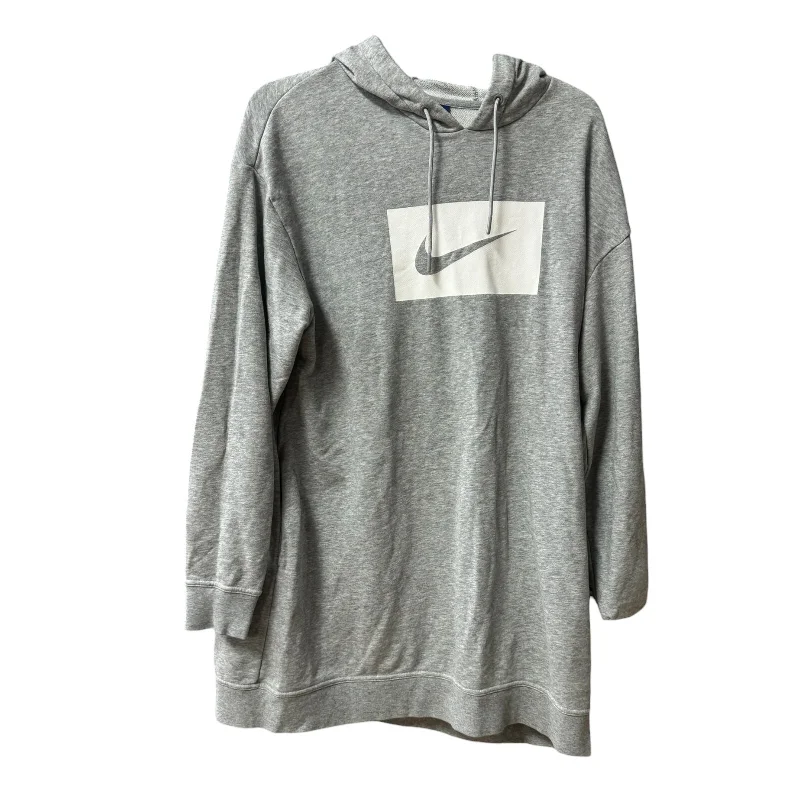 Sweatshirts in elegant style -Sweatshirt Hoodie By Nike Apparel In Grey, Size: L