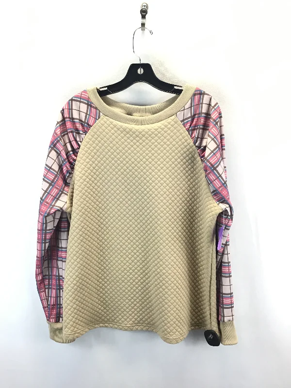 Sweatshirts for travel -Sweatshirt Collar By Clothes Mentor In Tan, Size: L