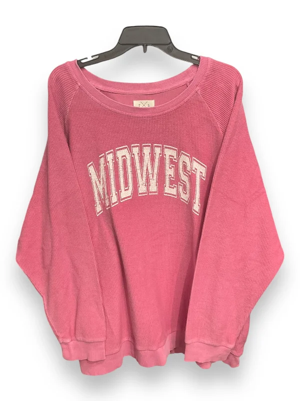 Sweatshirts for foggy mornings -Sweatshirt Crewneck By Thread And Supply In Pink, Size: 2x