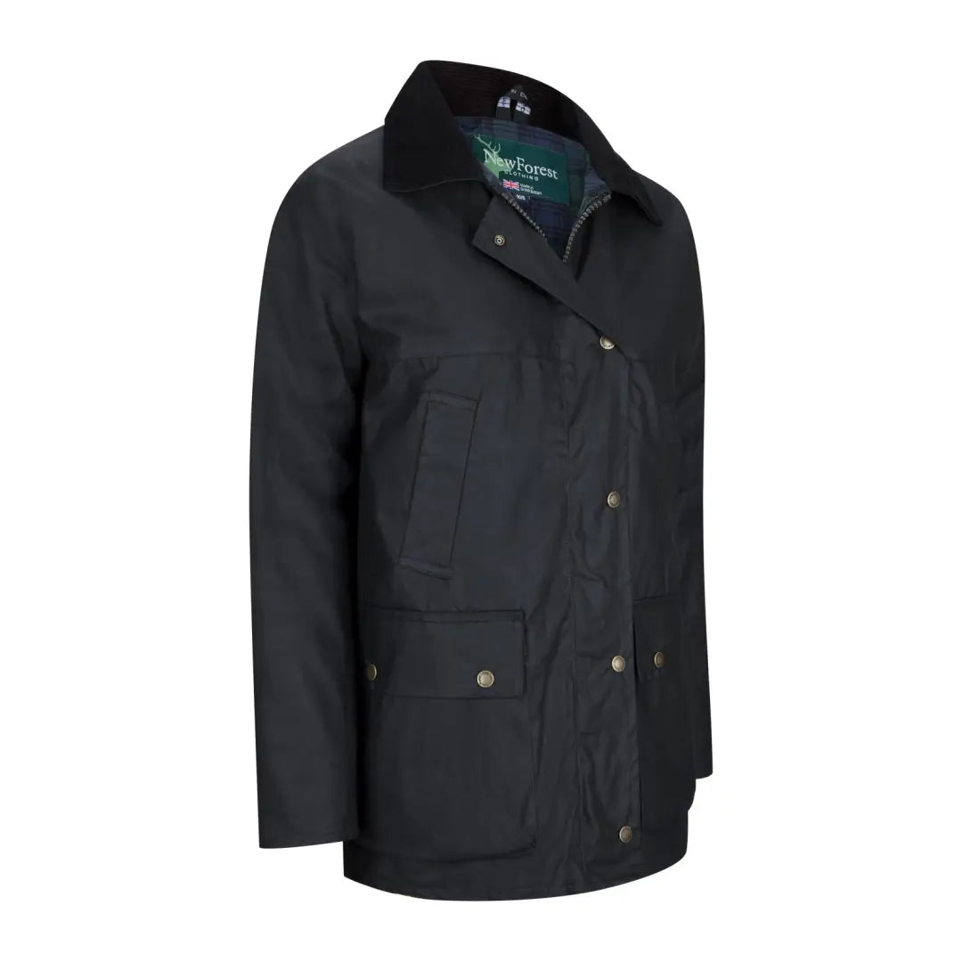 Jacket for men in navy -Ladies Padded Wax Jacket