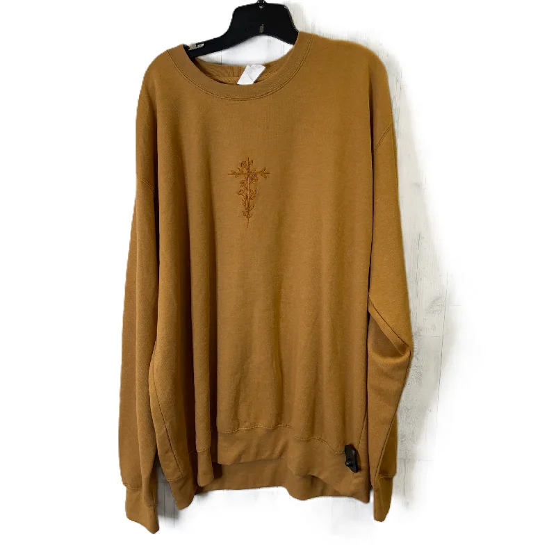 Sweatshirts for late evenings -Sweatshirt Crewneck By Clothes Mentor In Yellow, Size: 2x