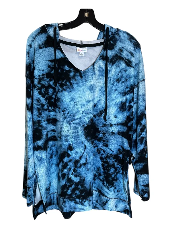 Sweatshirts for late evenings -Sweatshirt Hoodie By Lularoe In Blue, Size: L