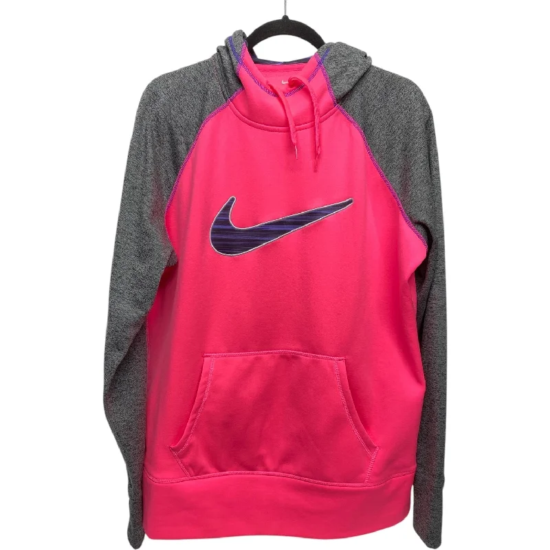 Sweatshirts with smocked details -Athletic Sweatshirt Hoodie By Nike In Pink, Size: Xl