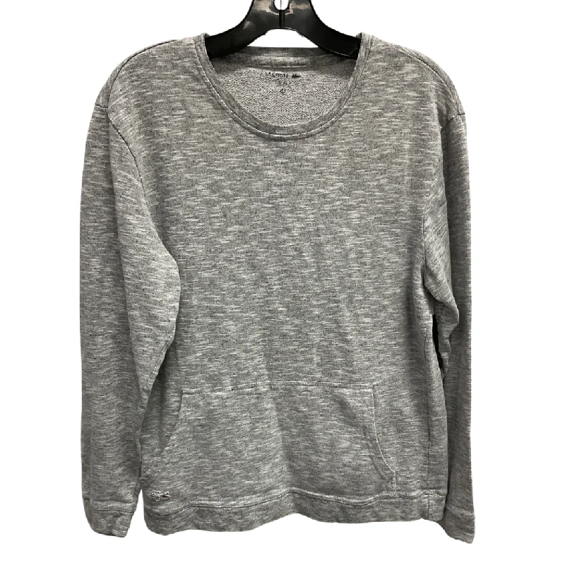 Sweatshirts with brushed finish -Sweatshirt Crewneck By Lacoste In Grey, Size: L