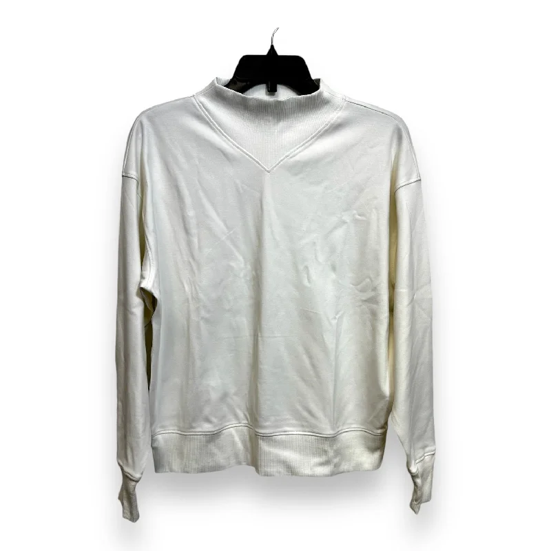 Sweatshirts for brisk walks -Athletic Sweatshirt Crewneck By Clothes Mentor In White, Size: S