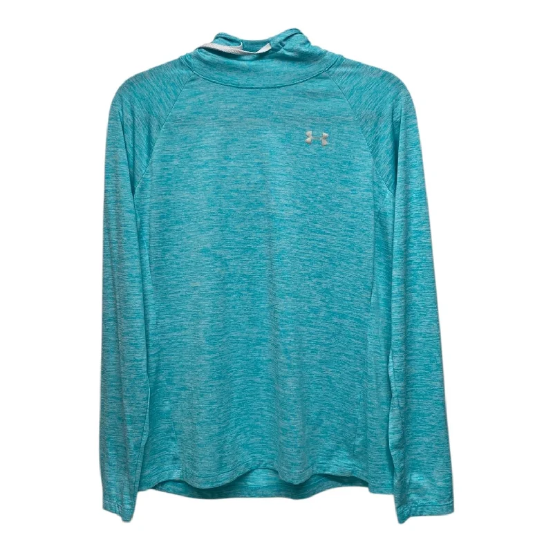 Sweatshirts with mesh details -Athletic Sweatshirt Hoodie By Under Armour In Blue & White, Size: L