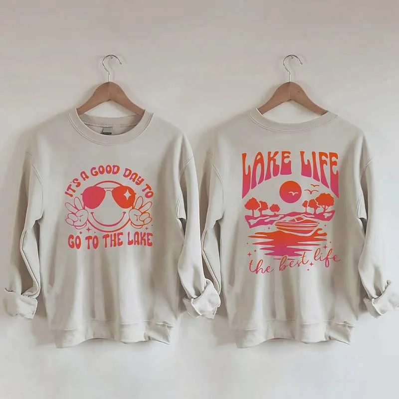 Sweatshirts in light pink -Lake Life The Best Life Sweatshirt