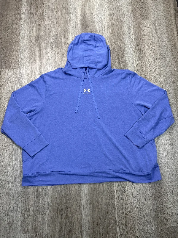 Sweatshirts for mild weather -Athletic Sweatshirt Hoodie By Under Armour In Purple, Size: 3x