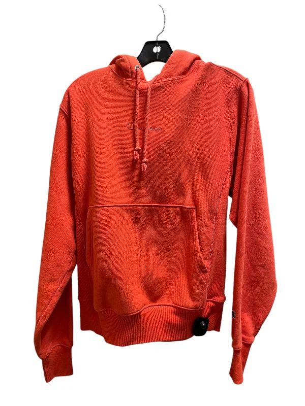 Sweatshirts with ribbed front -Sweatshirt Hoodie By Champion In Red, Size: S