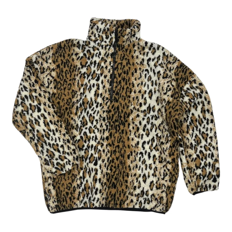 Sweatshirts for evening walks -Sweatshirt Collar By Clothes Mentor In Leopard Print, Size:L