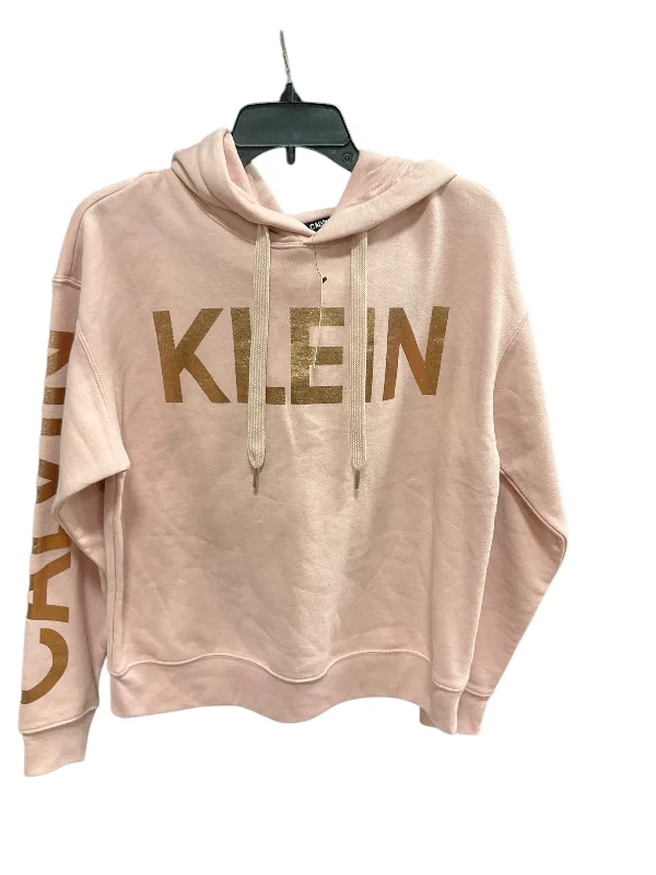 Sweatshirts for early evenings -Sweatshirt Hoodie By Calvin Klein In Pink, Size: S