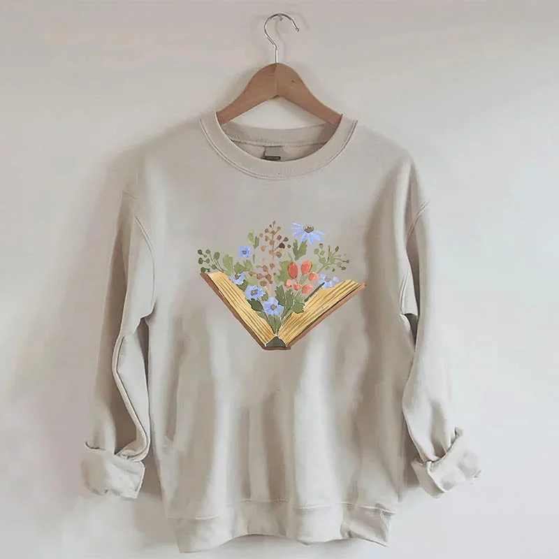 Sweatshirts with bold text -Wildflowers Book Sweatshirt