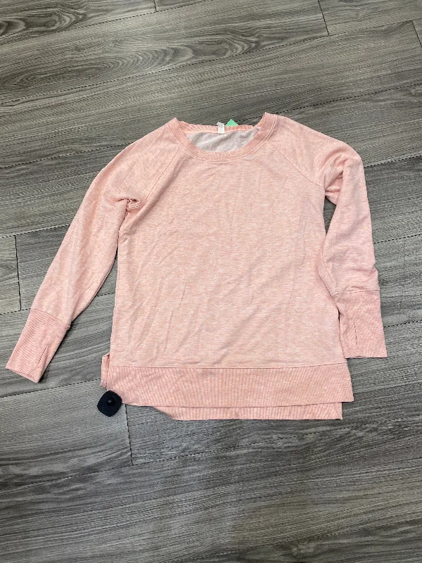 Sweatshirts with contrast yoke -Sweatshirt Crewneck By Rbx In Pink, Size: M