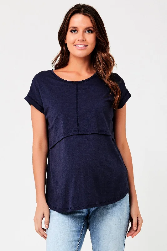 Richie Navy Maternity Nursing Top Ripe