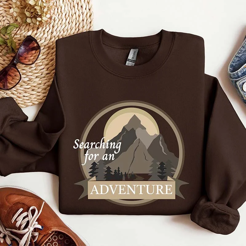 Sweatshirts in slate blue -Searching For An Adventure Sweatshirt