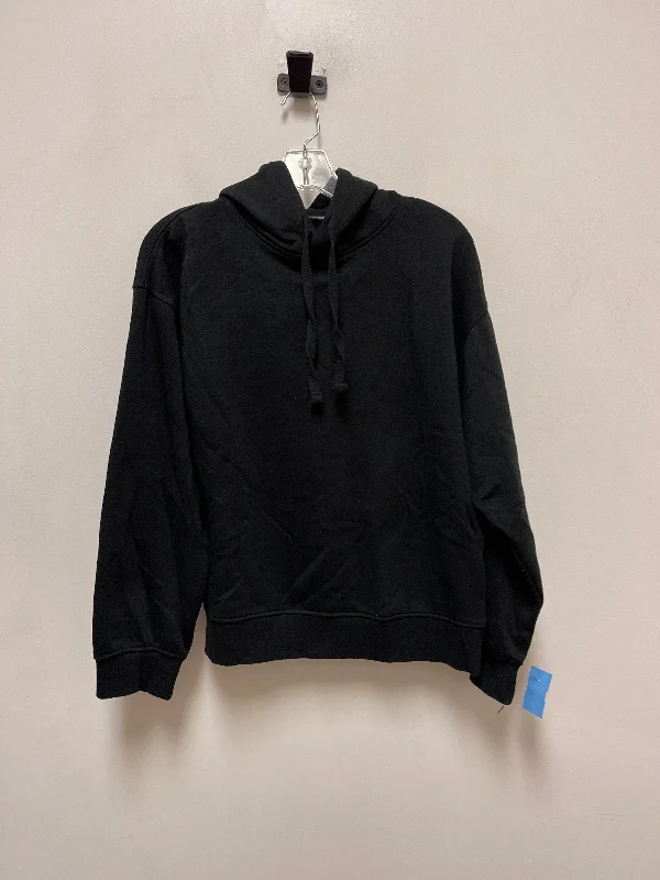 Sweatshirts with ribbed edges -Sweatshirt Hoodie By Zara In Black, Size: S