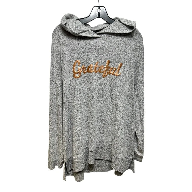 Sweatshirts with tie-dye -Grateful Sweatshirt Hoodie By Lane Bryant In Grey, Size: 18