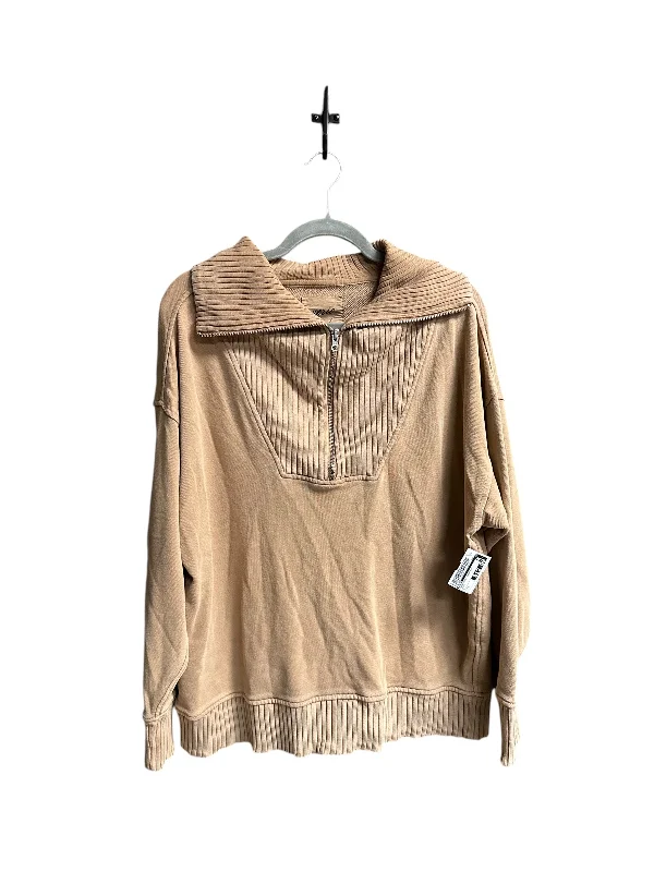 Sweatshirts with ribbed sleeves -Sweatshirt Crewneck By Aerie In Brown, Size: S