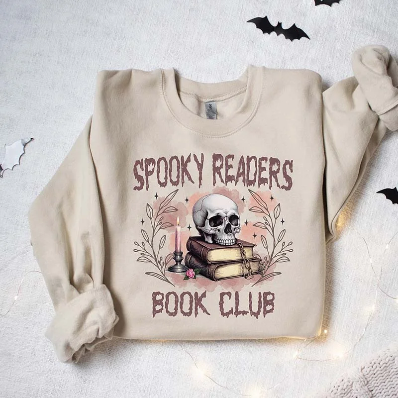 Sweatshirts with thumb holes -Spooky Readers Book Club Sweatshirt