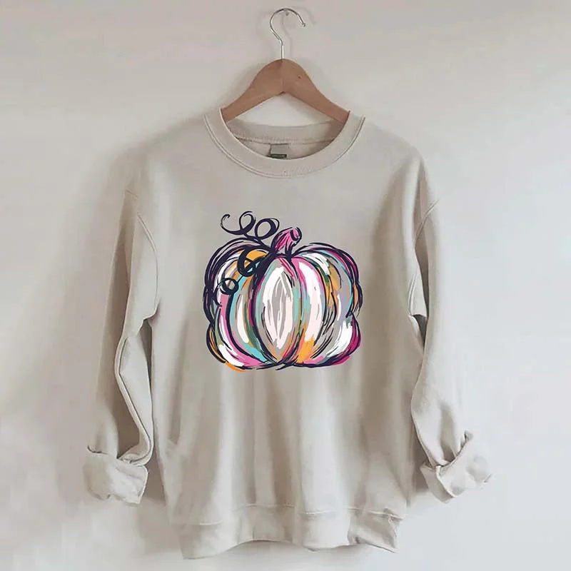 Sweatshirts for kids in pink -Watercolor Pumpkin Sweatshirt