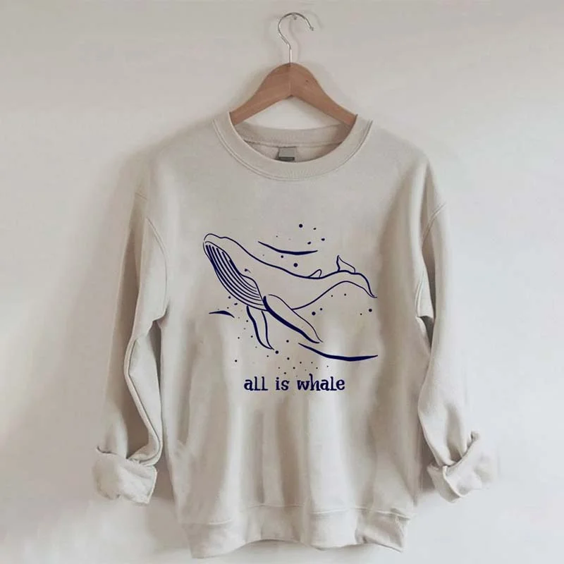 Sweatshirts for kids in yellow -All Is Whale Sweatshirt