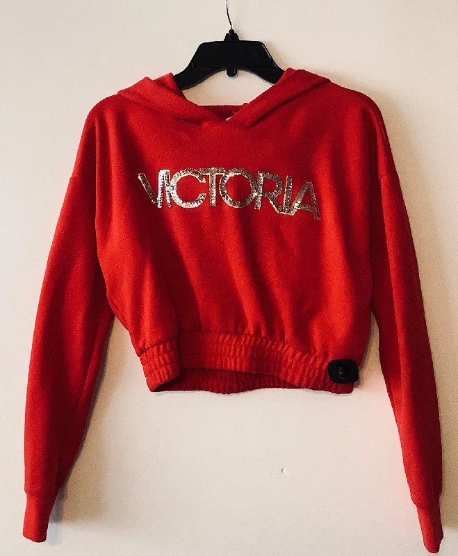 Sweatshirts with textured cuffs -Sweatshirt Hoodie By Clothes Mentor In Red, Size: S