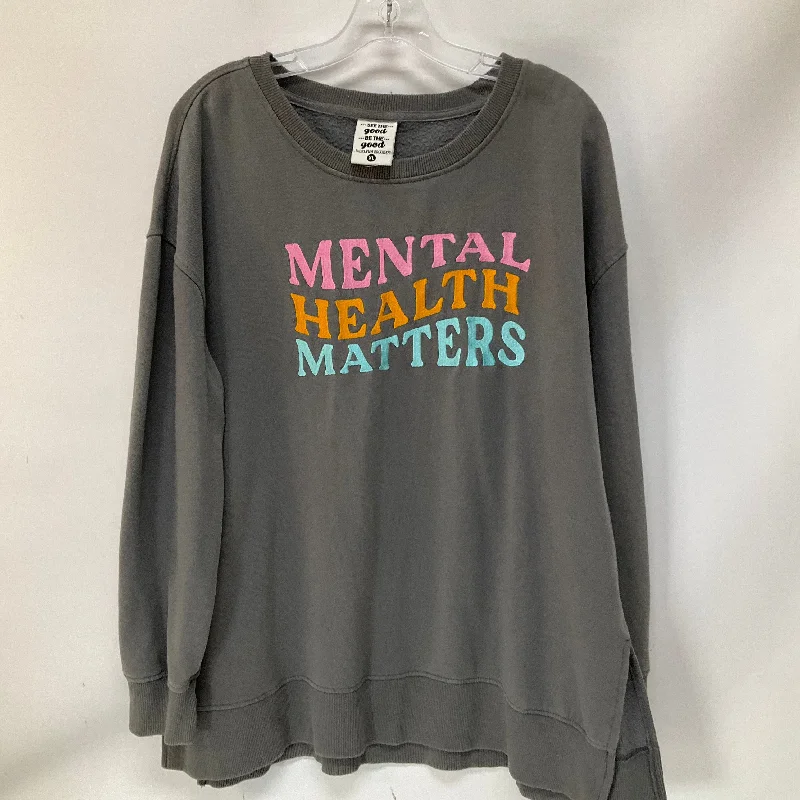 Sweatshirts in navy -Sweatshirt Crewneck By Cmc In Grey, Size: Xl