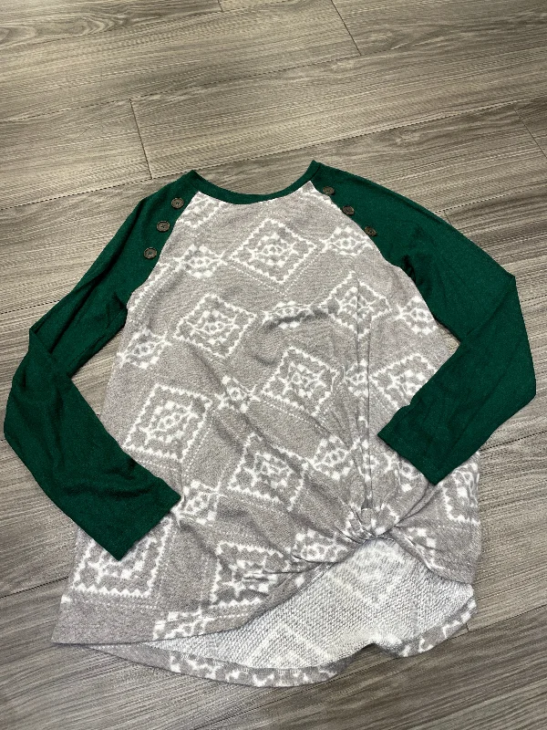 Sweatshirts with sports theme -Sweatshirt Crewneck By Maurices In Green & Grey, Size: S