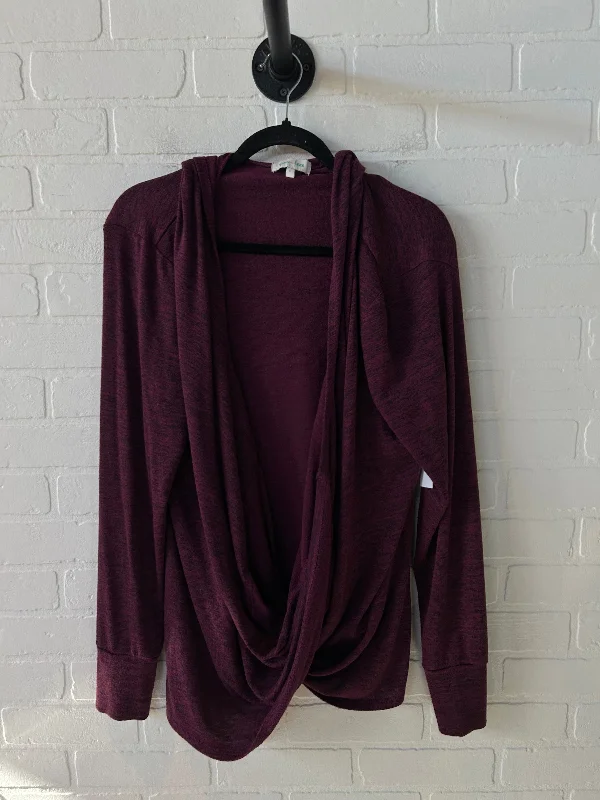 Sweatshirts with deep collar -Sweatshirt Crewneck By grace + lace In Purple, Size: L