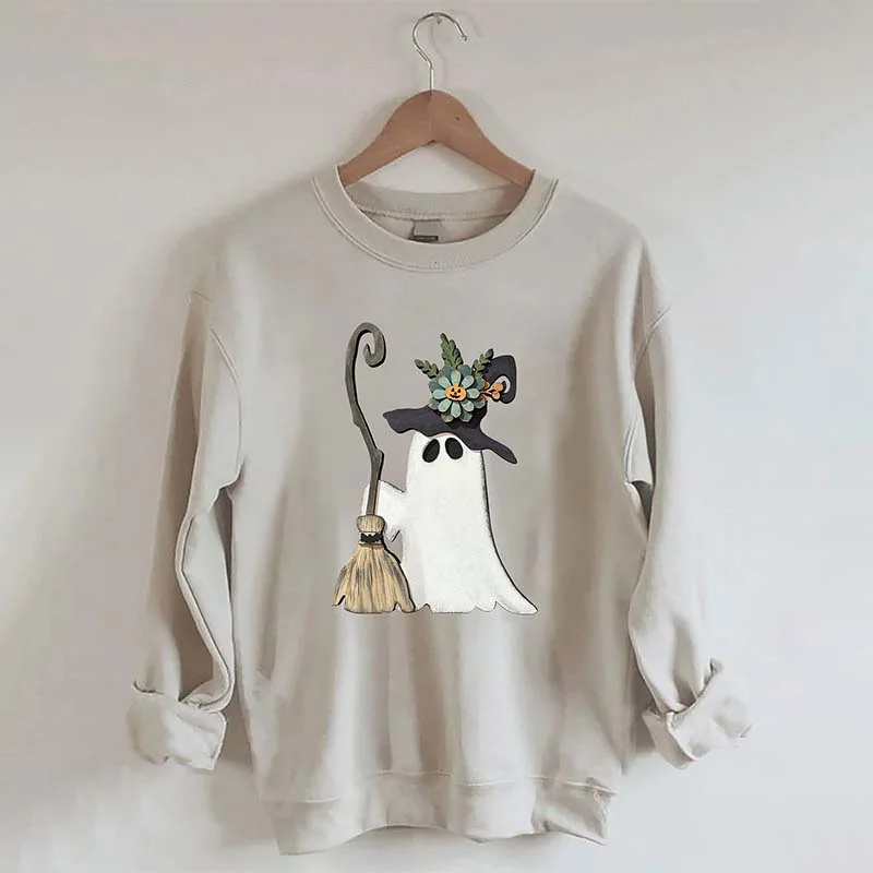 Sweatshirts in brown -Ghost Witch With Broomstick Sweatshirt