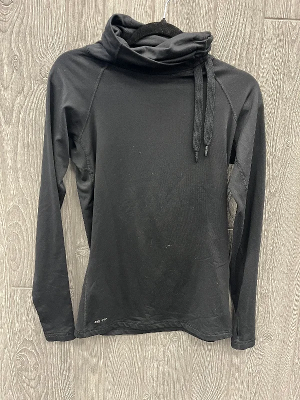 Sweatshirts with loose hem -Athletic Sweatshirt Collar By Nike In Black, Size: M