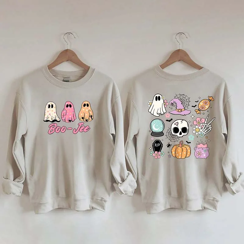 Sweatshirts with slit sleeves -Groovy Halloween Sweatshirt