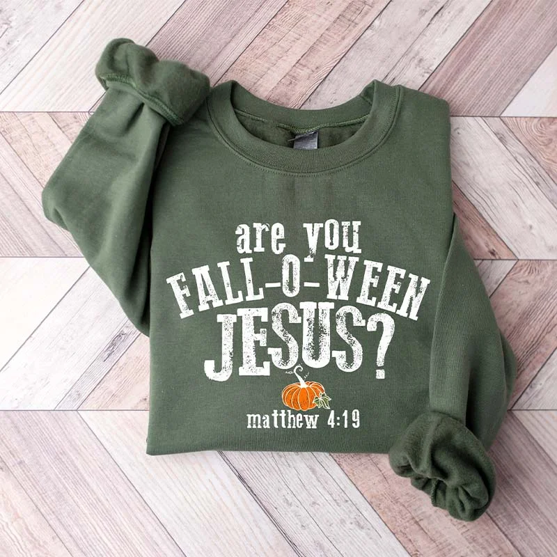 Sweatshirts with chunky design -Are You Fall-O-Ween Jesus Sweatshirt