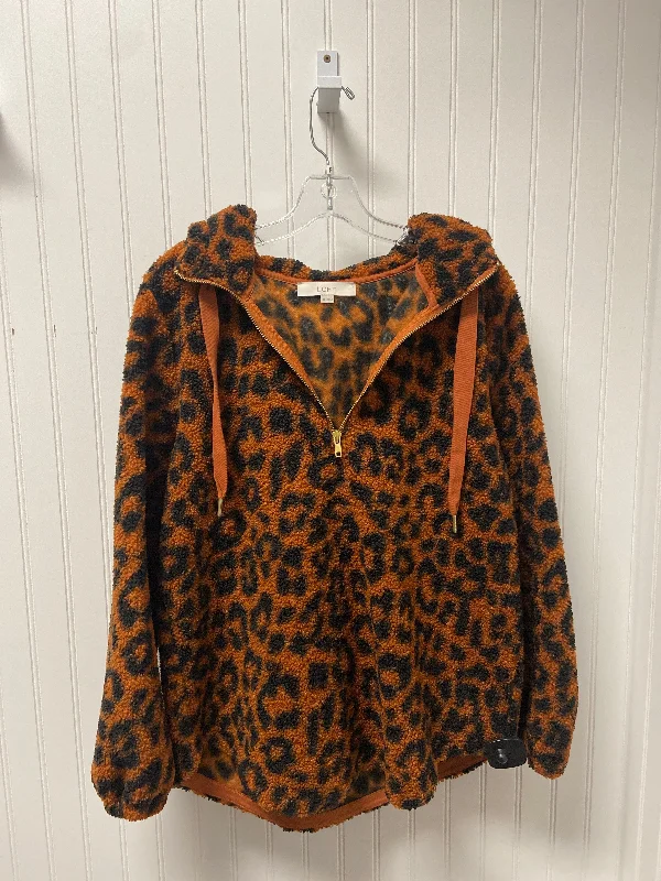 Sweatshirts for cool afternoons -Sweatshirt Hoodie By Loft In Animal Print, Size: M