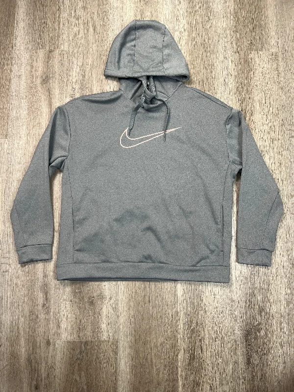 Sweatshirts with star embroidery -Sweatshirt Hoodie By Nike Apparel In Grey, Size: M