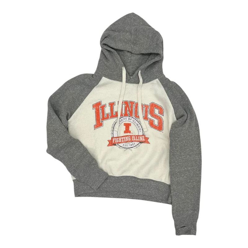 Sweatshirts in light grey -Athletic Sweatshirt Hoodie By Clothes Mentor In Cream & Orange, Size:M